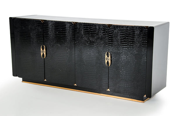 VIG Furniture A&X Talin Modern Black Crocodile & Rosegold Buffet VGUN106-180-CROC