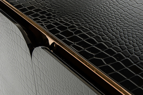 VIG Furniture A&X Talin Modern Black Crocodile & Rosegold Buffet VGUN106-180-CROC