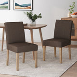 Kuna Contemporary Upholstered Dining Chair, Brown and Weathered Brown Noble House