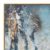 Sagebrook Home Contemporary 74x50  Handpainted Oil Canvas Abstract, Gold/aqua 70130 Gold Polyester Canvas