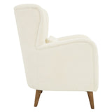 Sagebrook Home Contemporary Wood, Winged Arm Chair, Ivory Kd 16736 Ivory/beige Oak Wood