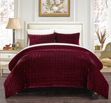 Chyna Burgundy Queen 3pc Comforter Set