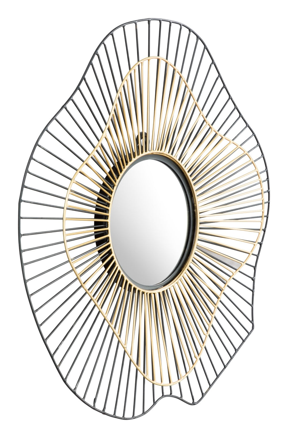 Zuo Modern Comet Iron, MDF, Glass Modern Commercial Grade Mirror Black, Gold Iron, MDF, Glass