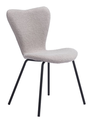 Zuo Modern Thibideaux 100% Polyester, Steel, Plywood Modern Commercial Grade Dining Chair Set - Set of 2 Light Gray 100% Polyester, Steel, Plywood