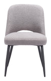 Zuo Modern Teddy 100% Polyester, Plywood, Steel Modern Commercial Grade Dining Chair Set - Set of 2 Gray, Black 100% Polyester, Plywood, Steel