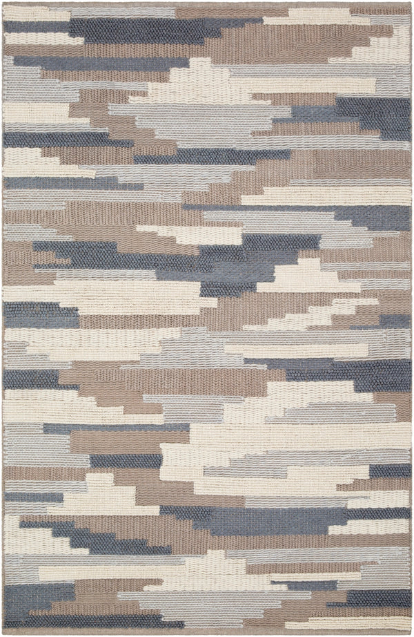 Cocoon CCN-1003 Modern Wool Rug CCN1003-81012 Denim, Taupe, Light Gray, Cream 100% Wool 8'10" x 12'
