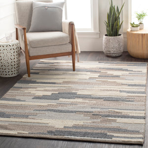 Cocoon CCN-1003 Modern Wool Rug CCN1003-81012 Denim, Taupe, Light Gray, Cream 100% Wool 8'10" x 12'