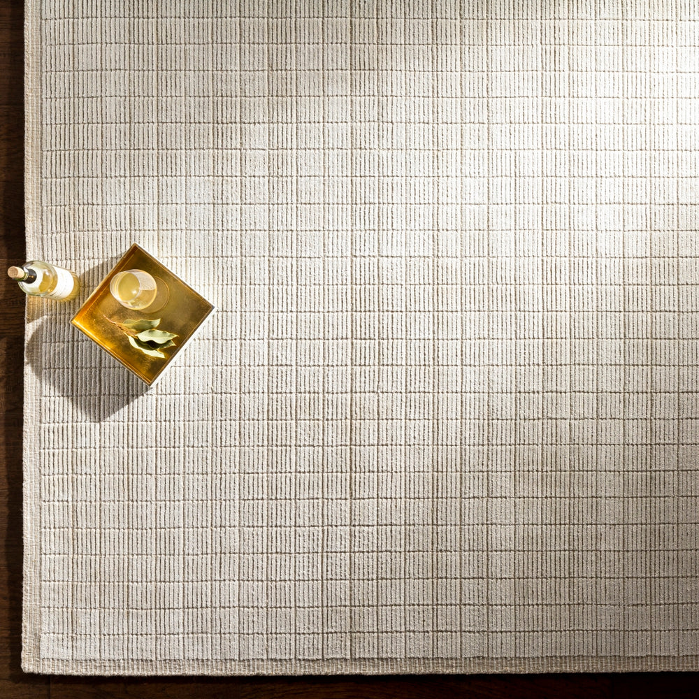 Carre CCR-2300 Modern Viscose, Wool Rug CCR2300-81012 Beige, Cream 70% Viscose, 30% Wool 8'10" x 12'
