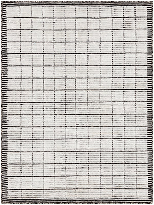 Carre CCR-2301 Modern Viscose, Wool Rug CCR2301-81012 Black, Light Gray 70% Viscose, 30% Wool 8'10" x 12'