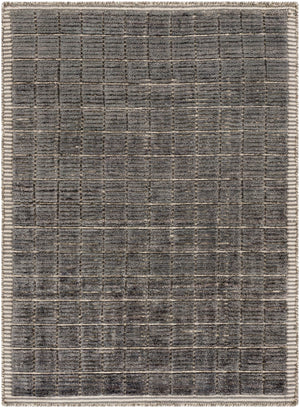 Carre CCR-2302 Modern Viscose, Wool Rug CCR2302-81012 Charcoal, Medium Gray 70% Viscose, 30% Wool 8'10" x 12'