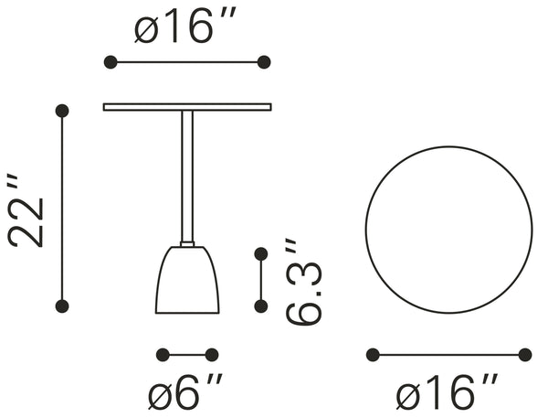 Zuo Modern Cynthia Marble, Iron Modern Commercial Grade Side Table White, Gold Marble, Iron