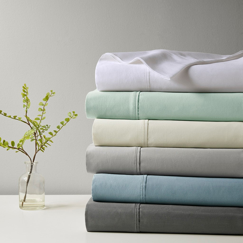 1000 Thread Count Casual 55% Cotton 45% Polyester Solid Antimicrobial Sheet Set W/ Heiq Temperature Regulating in Blue
