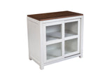 Alpine Furniture Donham Small Display Cabinet 3737-34 Mystic Brown & White Pine Solids & Veneer 34 x 19 x 32.5