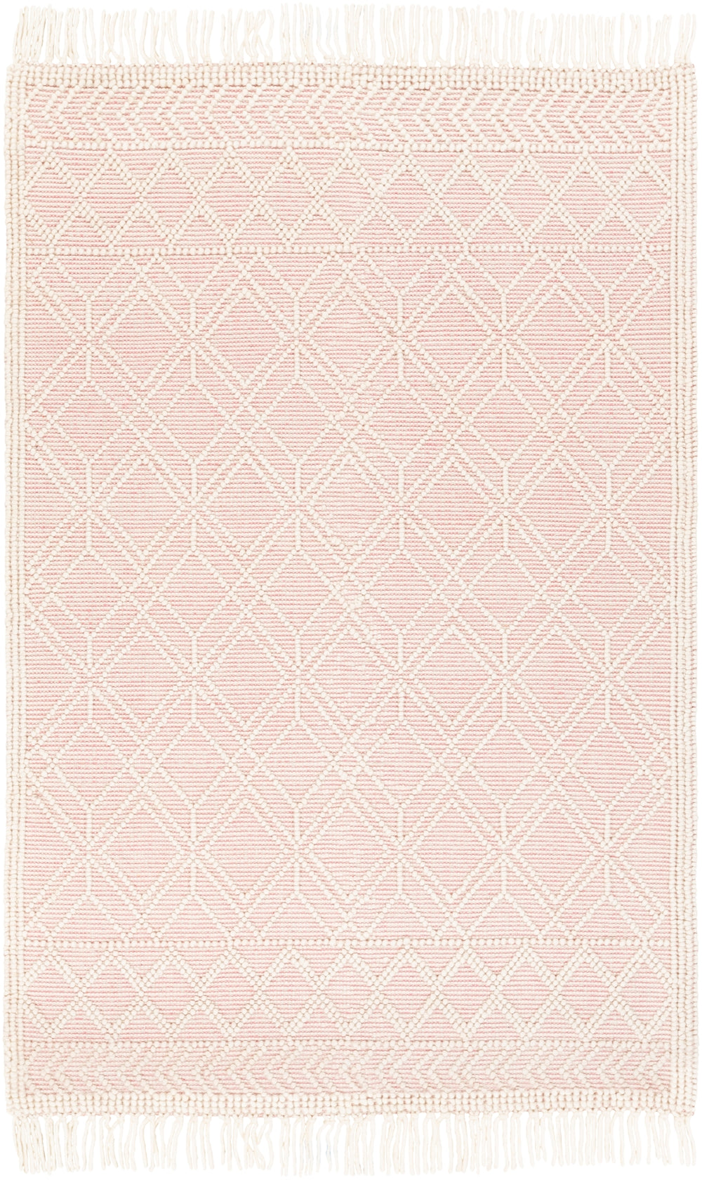 Casa DeCampo CDC-2303 Cottage NZ Wool Rug CDC2303-81012 Ivory, Bright Pink 100% NZ Wool 8'10" x 12'