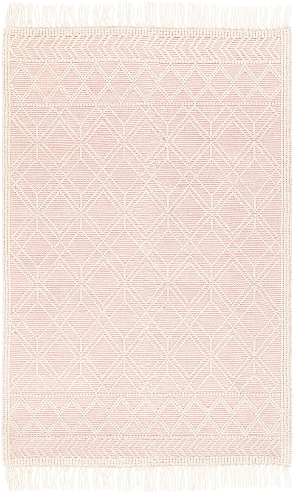 Casa DeCampo CDC-2303 Cottage NZ Wool Rug CDC2303-81012 Ivory, Bright Pink 100% NZ Wool 8'10" x 12'