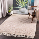 Casa DeCampo CDC-2303 Cottage NZ Wool Rug CDC2303-81012 Ivory, Bright Pink 100% NZ Wool 8'10" x 12'