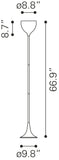 Zuo Modern Neutrino Steel Modern Commercial Grade Floor Lamp Chrome Steel