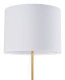 English Elm EE2587 Steel, Poly Cotton, Marble Modern Commercial Grade Floor Lamp White, Brass Steel, Poly Cotton, Marble