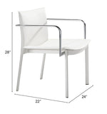 English Elm EE2961 100% Polyurethane, Plywood, Steel Modern Commercial Grade Conference Chair Set - Set of 2 White, Chrome 100% Polyurethane, Plywood, Steel