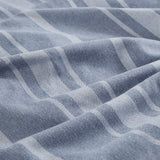 Beautyrest Kent Casual 3 Piece Striped Herringbone Oversized Duvet Cover Set Blue Full/Queen BR12-3858