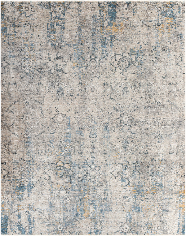 Cardiff CDF-2300 Modern Polyester Rug CDF2300-710103 Light Gray, Charcoal, Beige, Camel, Wheat, Bright Blue, Dark Blue 100% Polyester 7'10" x 10'3"