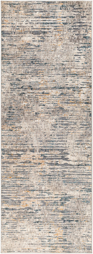 Cardiff CDF-2301 Modern Polyester Rug CDF2301-2773 Light Gray, Charcoal, Beige, Camel, Wheat, Bright Blue, Dark Blue 100% Polyester 2'7" x 7'3"