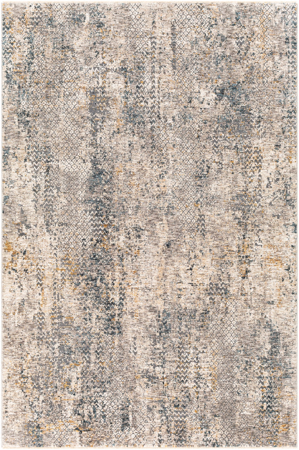 Cardiff CDF-2302 Modern Polyester Rug CDF2302-710RD Light Gray, Charcoal, Beige, Camel, Wheat, Bright Blue, Dark Blue 100% Polyester 7'10" Round