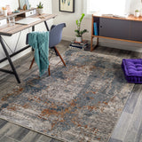 Cardiff CDF-2305 Modern Polyester Rug CDF2305-9122 Medium Gray, Denim, Tan, Sky Blue, Navy, Camel, Clay 100% Polyester 9' x 12'2"