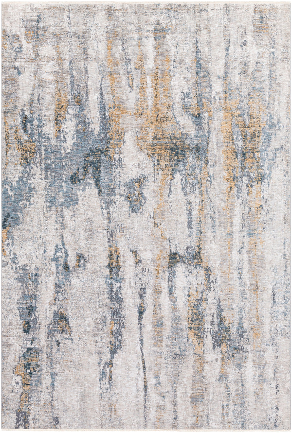 Cardiff CDF-2306 Modern Polyester Rug CDF2306-6796 Medium Gray, Denim, Tan, Sky Blue, Navy 100% Polyester 6'7" x 9'6"