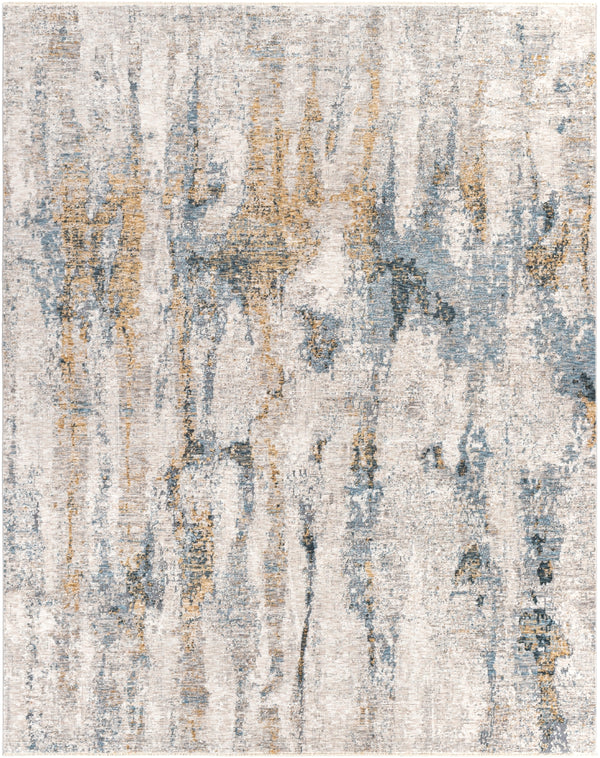 Cardiff CDF-2306 Modern Polyester Rug CDF2306-710103 Medium Gray, Denim, Tan, Sky Blue, Navy 100% Polyester 7'10" x 10'3"