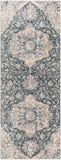Cardiff CDF-2307 Traditional Polyester Rug CDF2307-2773 Teal, Ivory, Medium Gray, Charcoal, Camel 100% Polyester 2'7" x 7'3"
