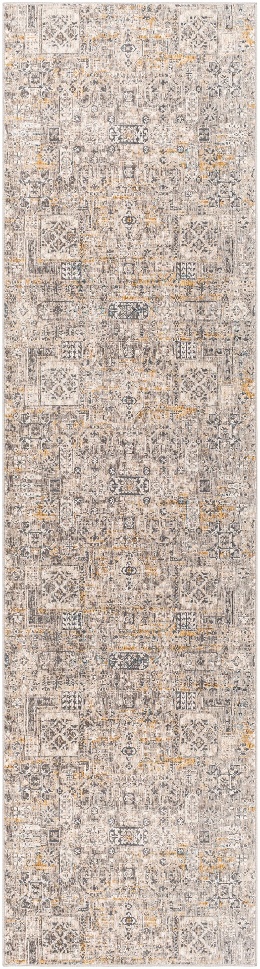 Cardiff CDF-2310 Traditional Polyester Rug CDF2310-9122 Charcoal, Ivory, Medium Gray, Camel, Teal 100% Polyester 9' x 12'2"