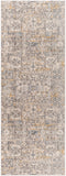 Cardiff CDF-2310 Traditional Polyester Rug CDF2310-2773 Charcoal, Ivory, Medium Gray, Camel, Teal 100% Polyester 2'7" x 7'3"