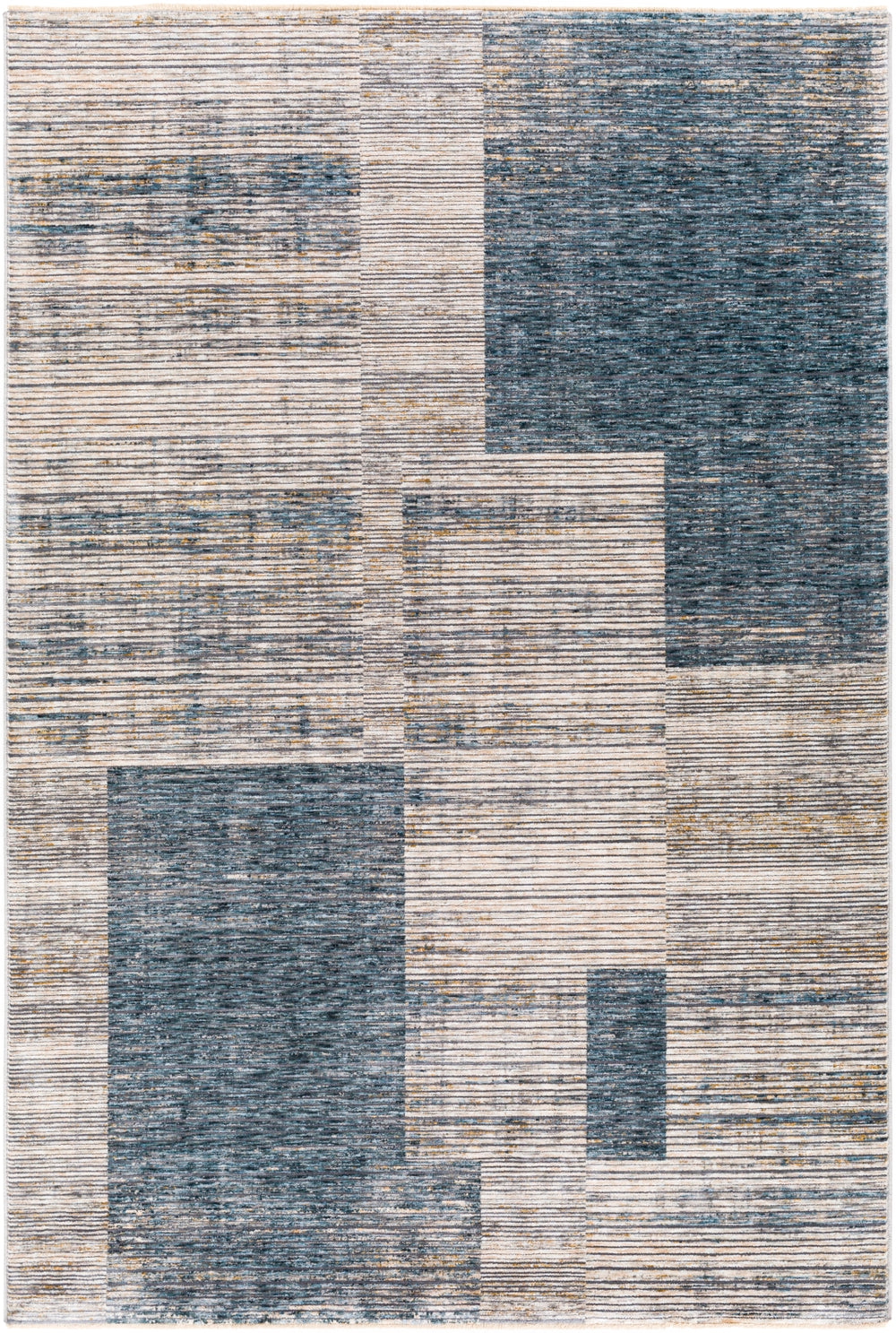 Cardiff CDF-2312 Modern Polyester Rug CDF2312-9122 Teal, Taupe, Medium Gray, Camel, Light Gray, Beige, Cream 100% Polyester 9' x 12'2"