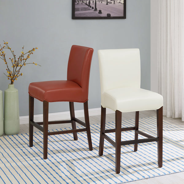 Milton Counter Stool - Elegant Bonded Leather Design with Sturdy Birch Frame and Contemporary Style