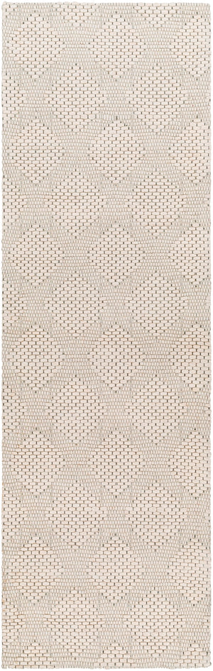 Colarado CDO-2300 Modern Wool Rug CDO2300-268 Cream, Black, Charcoal, Ivory 100% Wool 2'6" x 8'