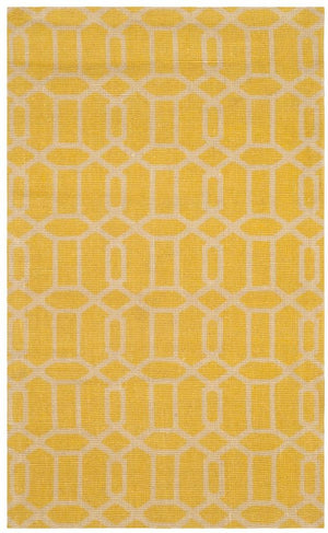 Cedar Brook 232  Hand Loomed Jute Pile Rug Yellow / Ivory