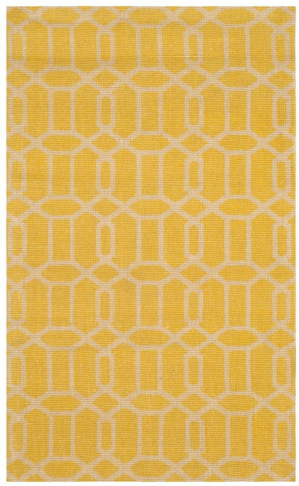 Cedar Brook 232  Hand Loomed Jute Pile Rug Yellow / Ivory
