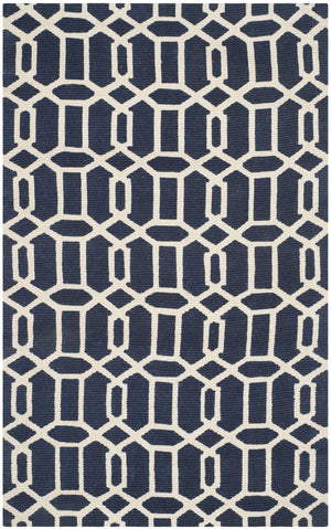 Cedar Brook 232  Hand Loomed Jute Pile Rug Navy / Ivory