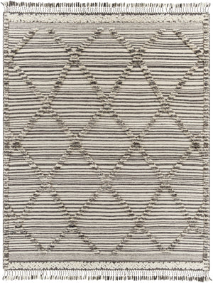 Cadiz CDZ-2300 Global Wool Rug CDZ2300-81012 Black, Ivory, Charcoal, Medium Gray 100% Wool 8'10" x 12'