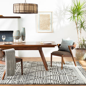 Cadiz CDZ-2300 Global Wool Rug CDZ2300-81012 Black, Ivory, Charcoal, Medium Gray 100% Wool 8'10" x 12'