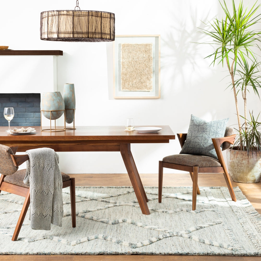 Cadiz CDZ-2301 Global Wool Rug CDZ2301-81012 Teal, Medium Gray, Dark Brown, Ivory, Camel, Light Gray 100% Wool 8'10" x 12'