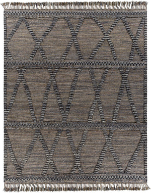 Cadiz CDZ-2302 Global Wool Rug CDZ2302-81012 Black, Medium Gray, Charcoal, Dark Brown, Camel, Ivory, Wheat, Blush, Sky Blue 100% Wool 8'10" x 12'