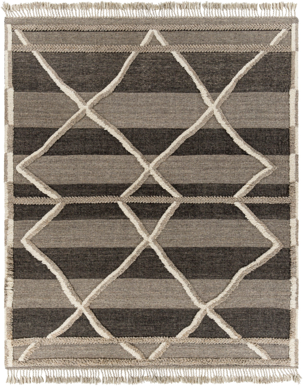 Cadiz CDZ-2304 Global Wool Rug CDZ2304-81012 Medium Gray, Black, Cream 100% Wool 8'10" x 12'