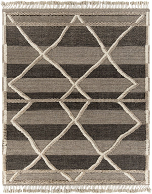 Cadiz CDZ-2304 Global Wool Rug CDZ2304-81012 Medium Gray, Black, Cream 100% Wool 8'10" x 12'