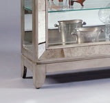 Pulaski Furniture Antique Style 5 Shelf Mirrored Curio Cabinet in Aged Silver 21384-PULASKI 21384-PULASKI