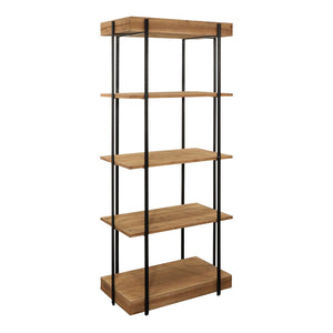 Sagebrook Home Contemporary Wood/metal, 68"h 5-layered Shelf, Brown/black Kd 16645 Brown/black Iron