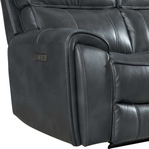 Intercon Summit Modern Dual-Power Sofa | Bolero Slate SI-SF-390DPR-SLT-C SI-SF-390DPR-SLT-C