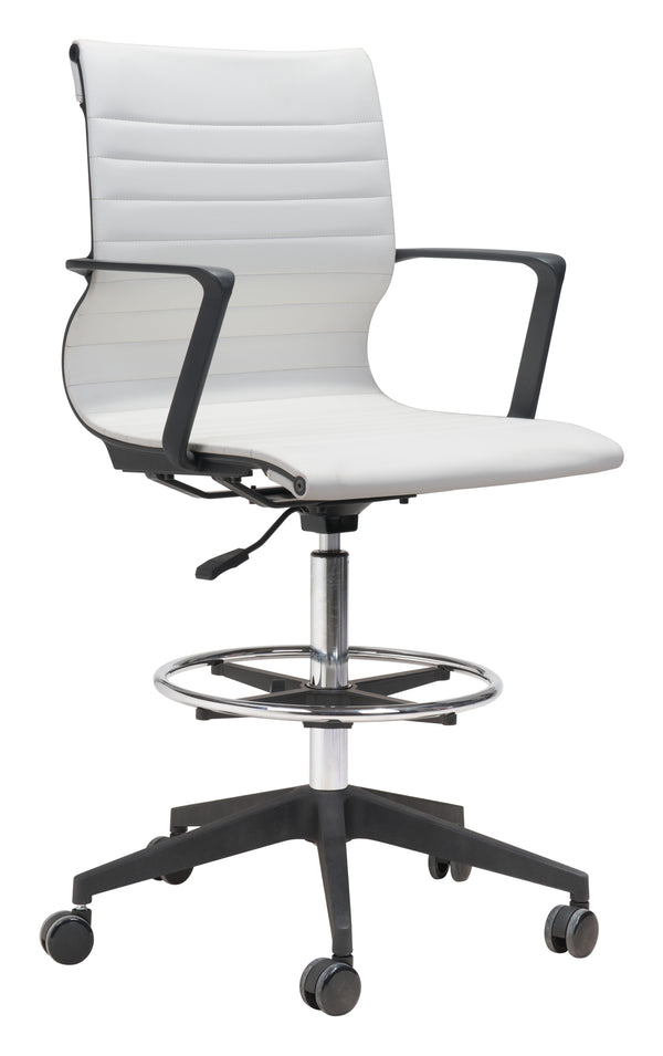 Zuo Modern Stacy 100% Polyurethane, Steel, Nylon Modern Commercial Grade Office Chair White, Black, Chrome 100% Polyurethane, Steel, Nylon