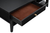 Alpine Furniture Flynn Coffee Table, Black 966BLK-61 Black Mahogany Solids & Okoume Veneer 48 x 22 x 17.5